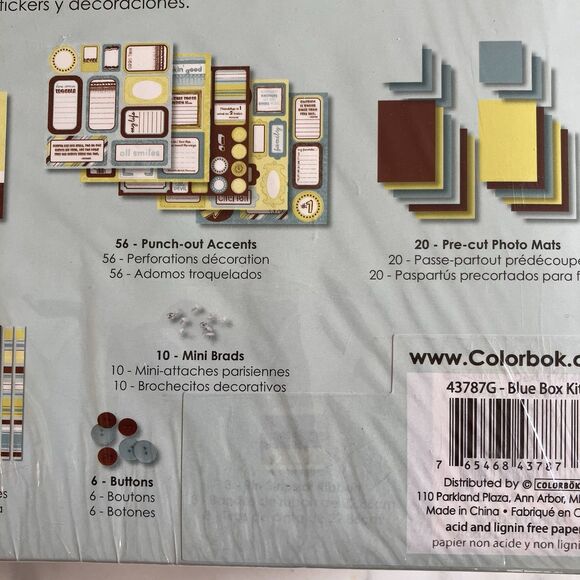 Colorbok One Hour Step X Step Scrapbook Kit 8”x 8” Album Over 250 Pieces Blue - Picture 7 of 7